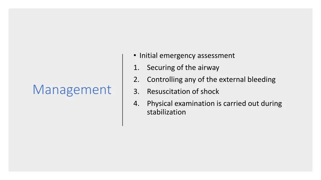 initial emergency assessment