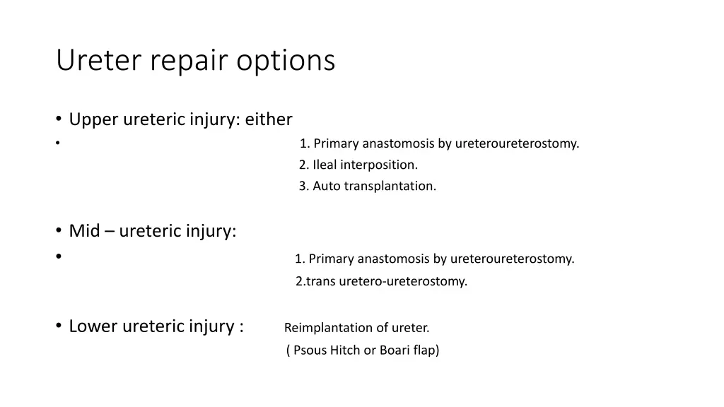 ureter repair options