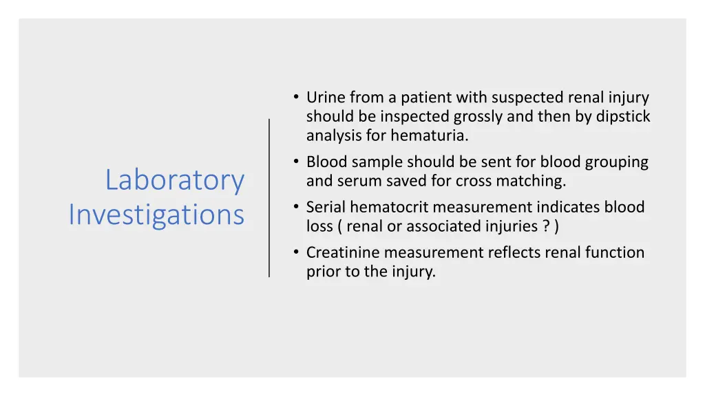 urine from a patient with suspected renal injury