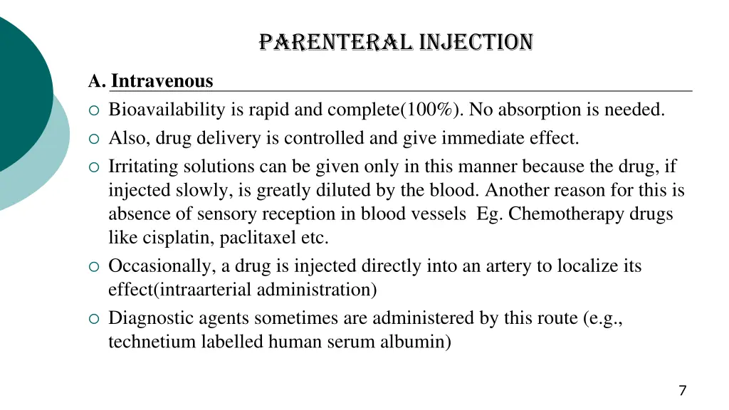 parenteral injection