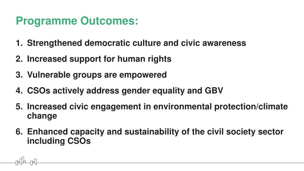 programme outcomes