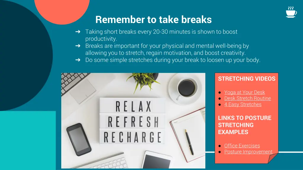 remember to take breaks taking short breaks every