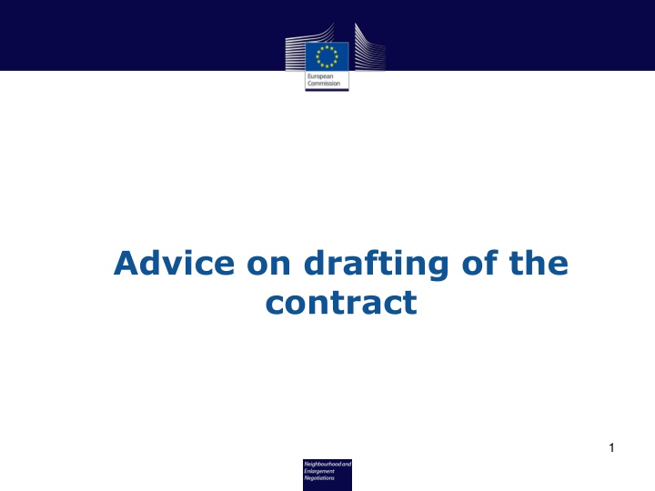 advice on drafting of the contract