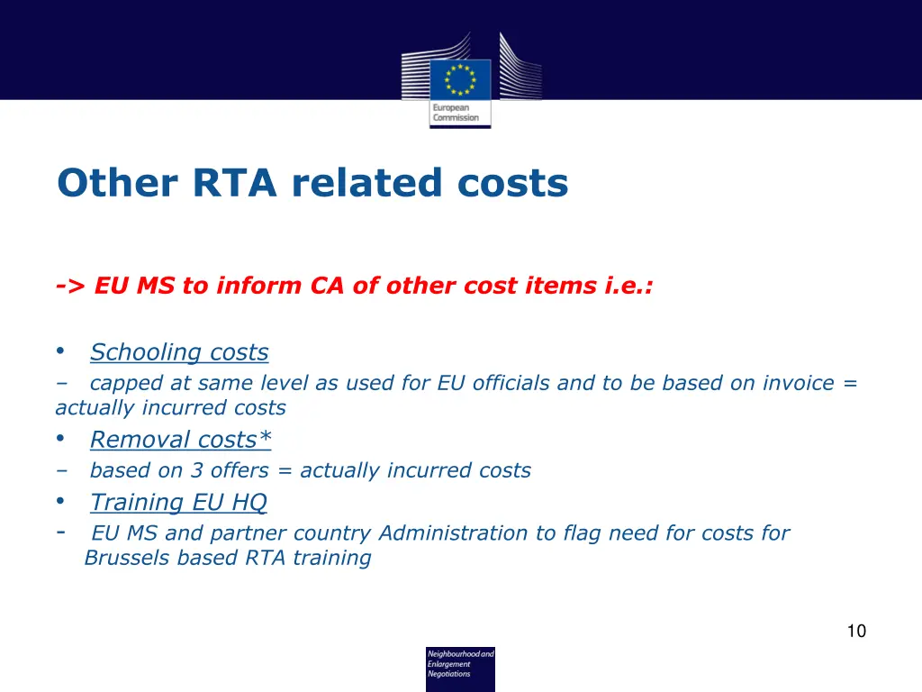 other rta related costs