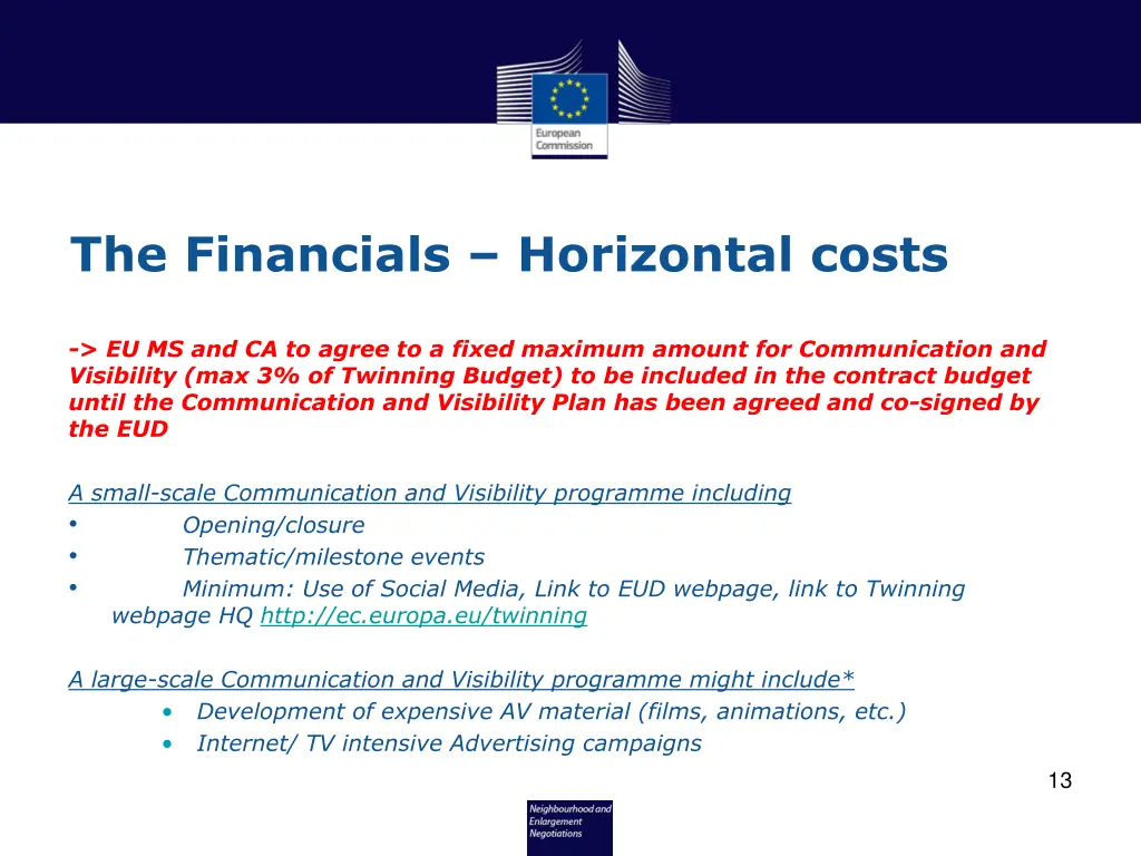 the financials horizontal costs 1