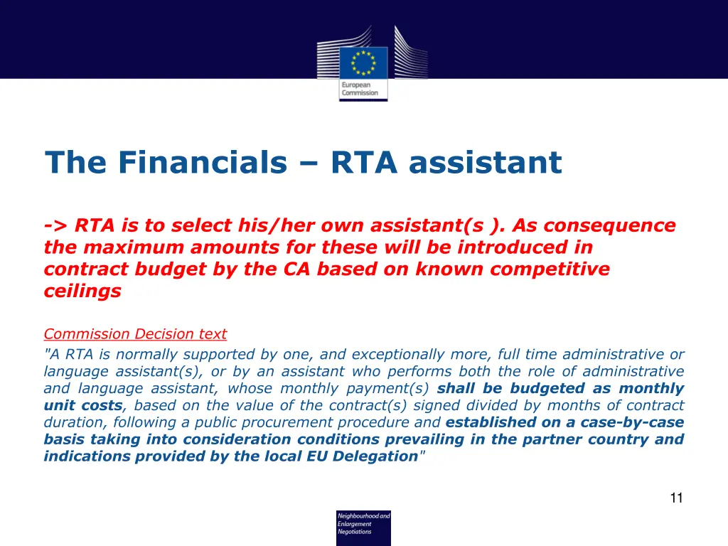 the financials rta assistant