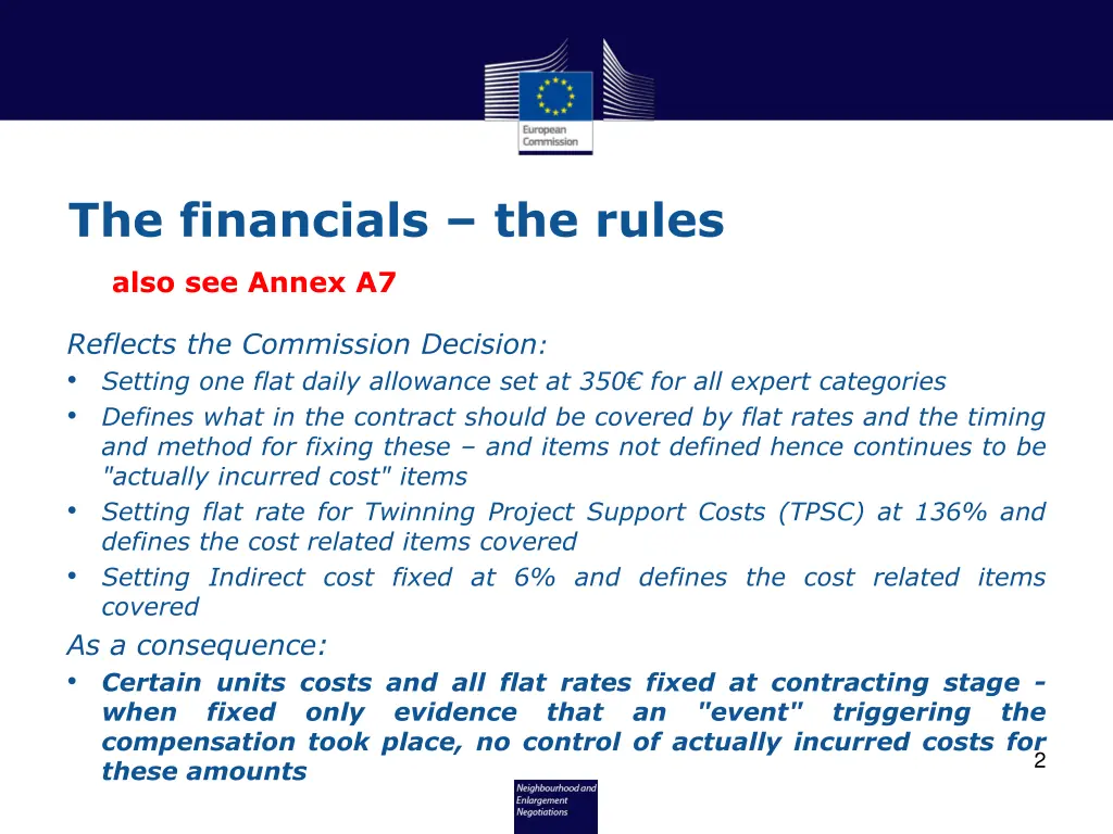 the financials the rules also see annex a7