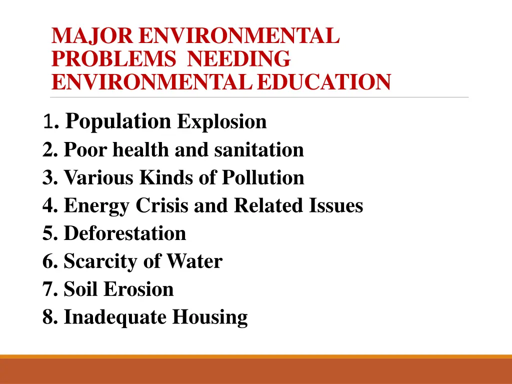 major environmental problems needing
