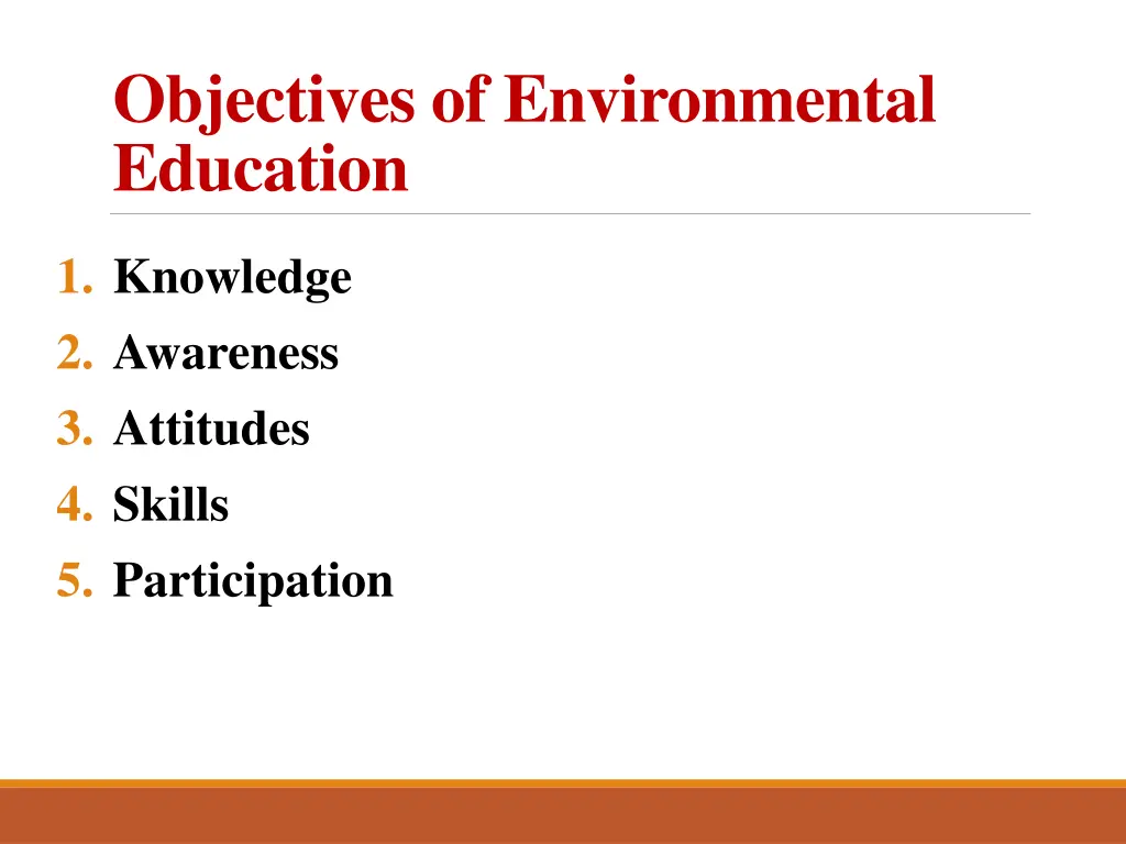 objectives of environmental education