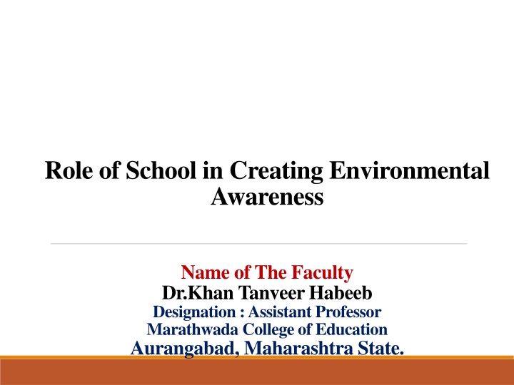 role of school in creating environmental awareness