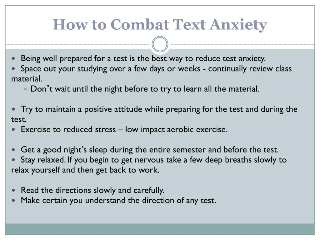 how to combat text anxiety