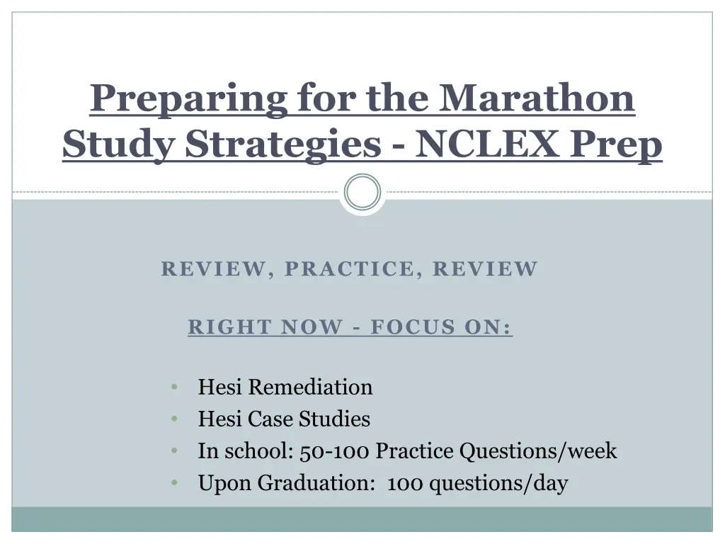 preparing for the marathon study strategies nclex