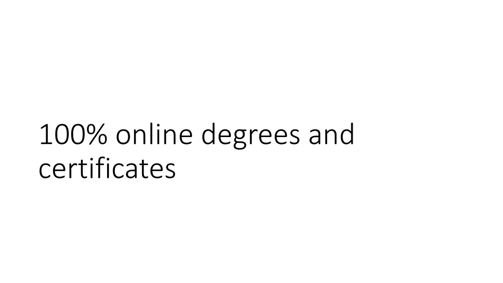 100 online degrees and certificates