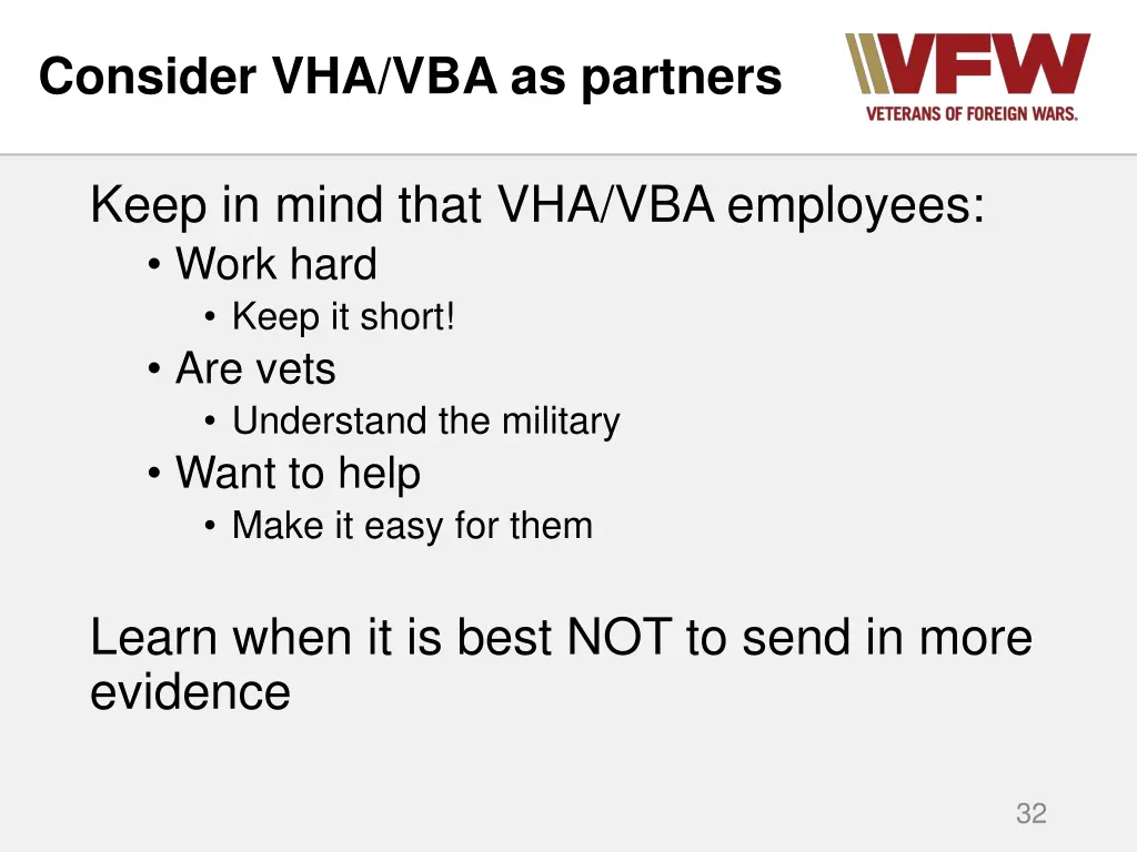 consider vha vba as partners 1