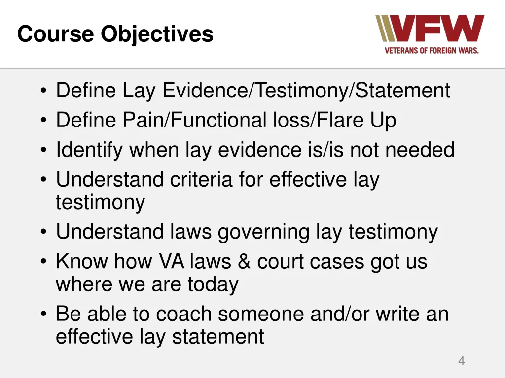 course objectives