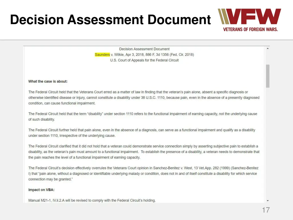 decision assessment document