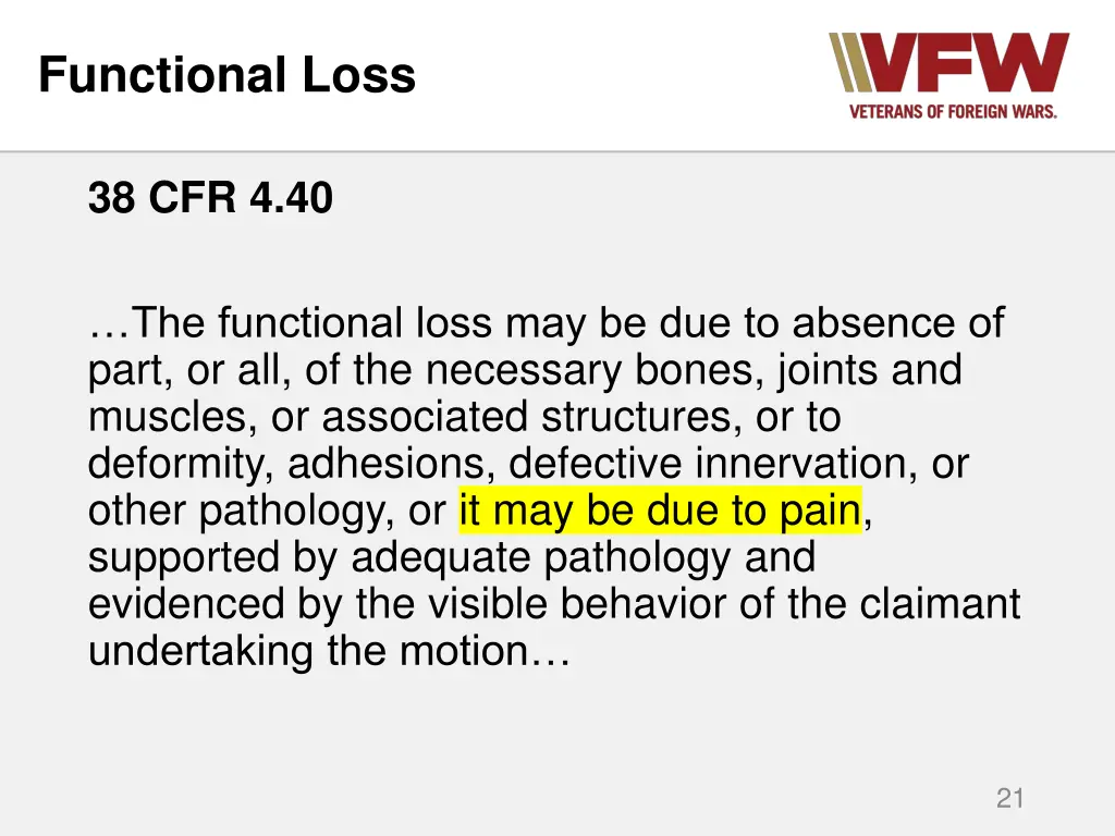 functional loss