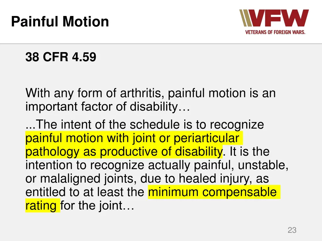 painful motion
