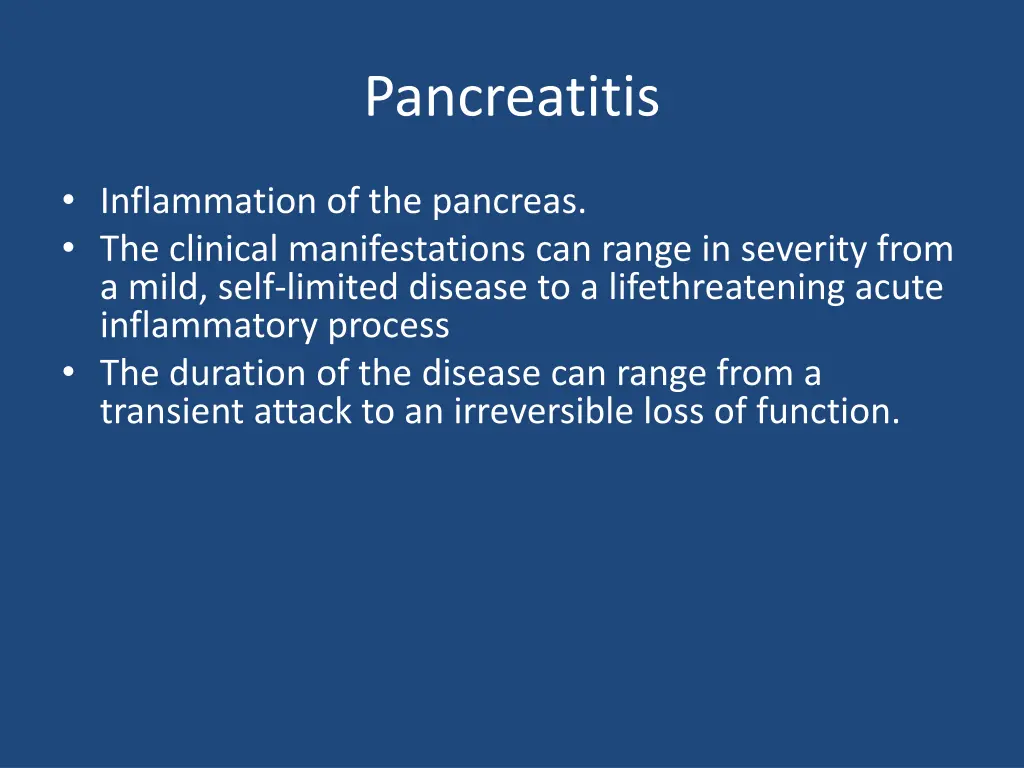 pancreatitis