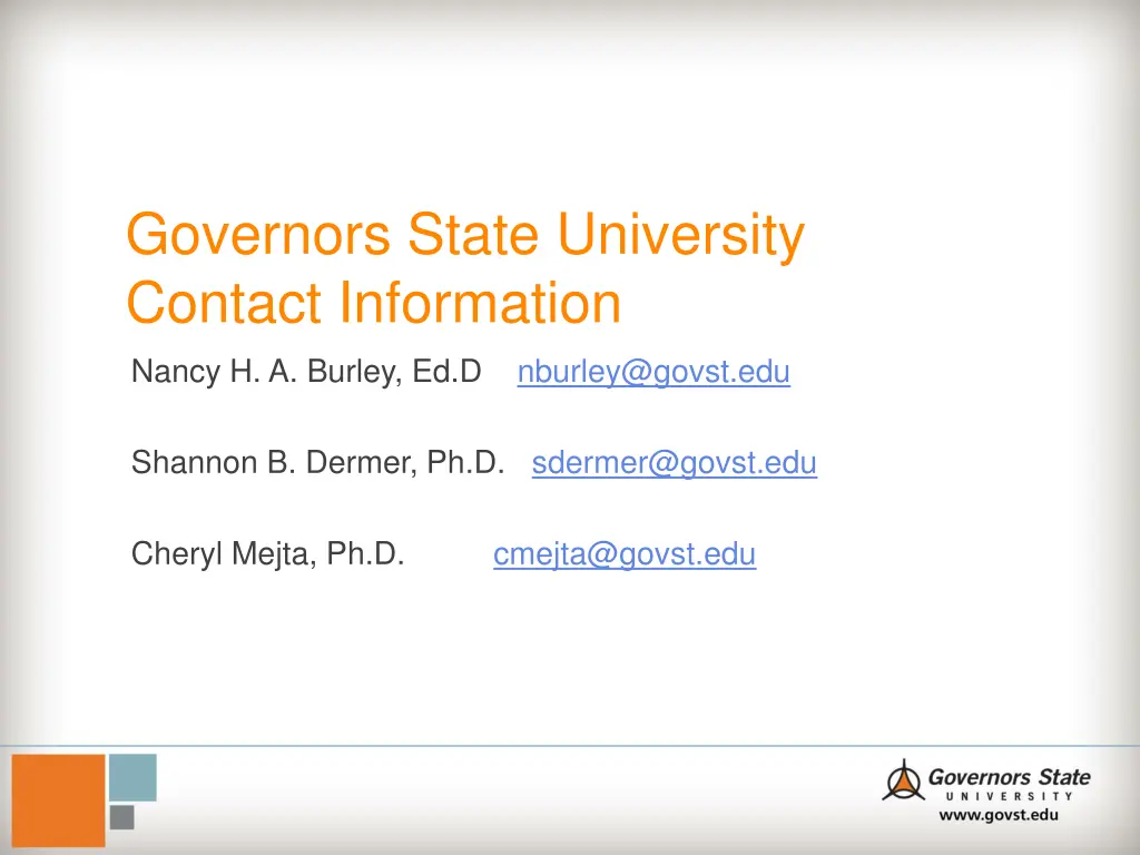 governors state university contact information