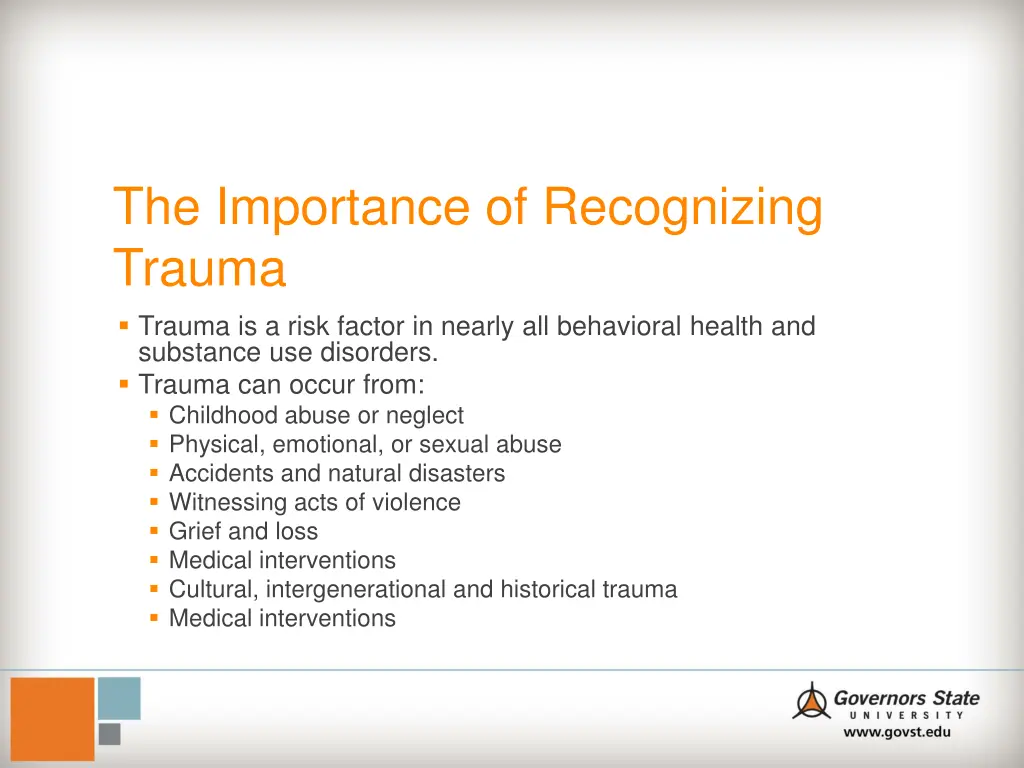 the importance of recognizing trauma trauma