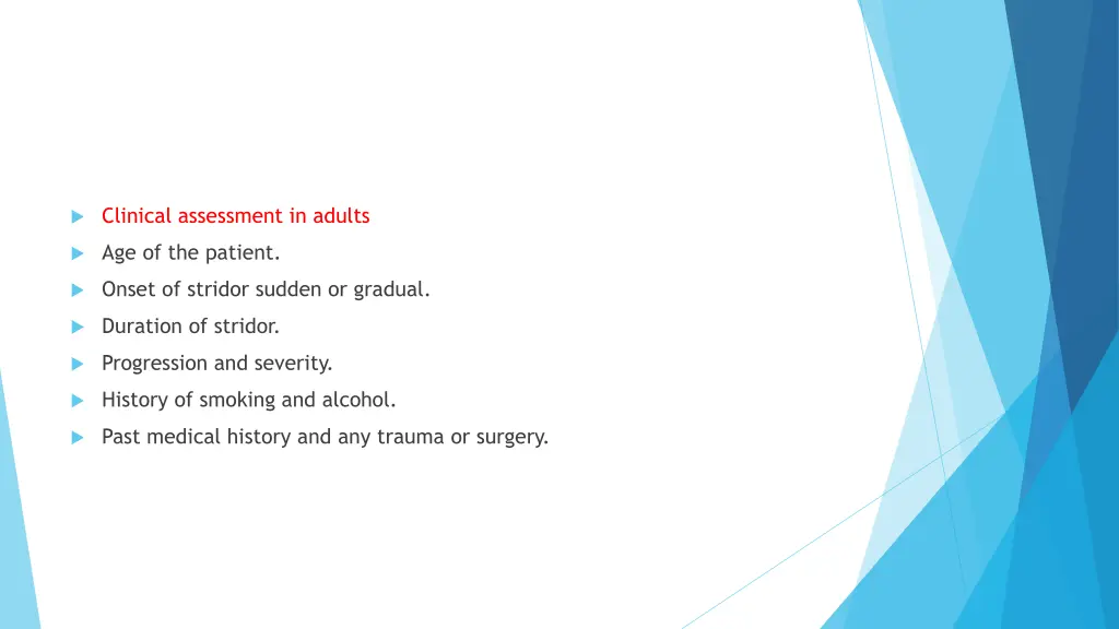 clinical assessment in adults