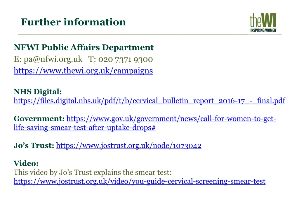 further information