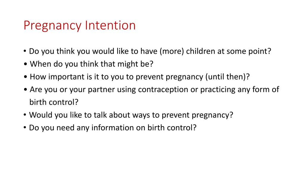 pregnancy intention