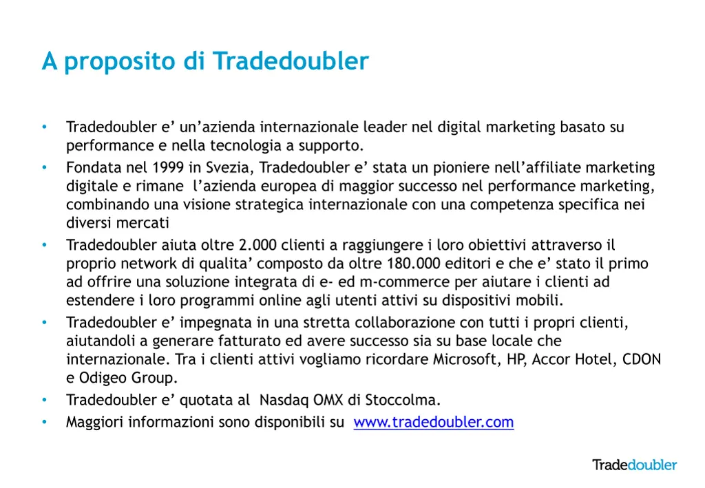 a proposito di tradedoubler
