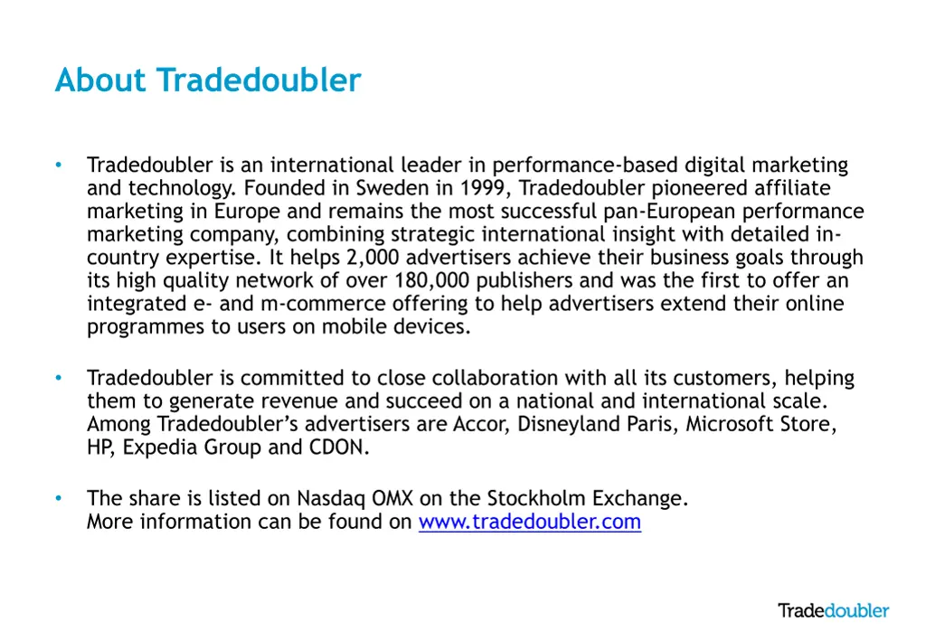 about tradedoubler