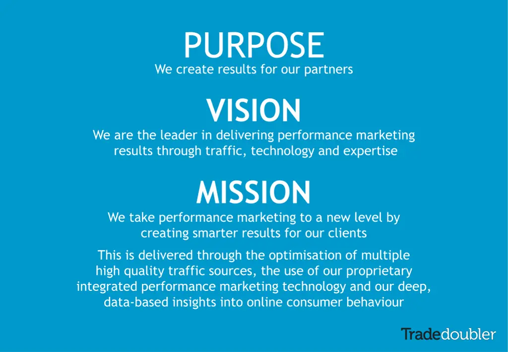purpose we create results for our partners vision