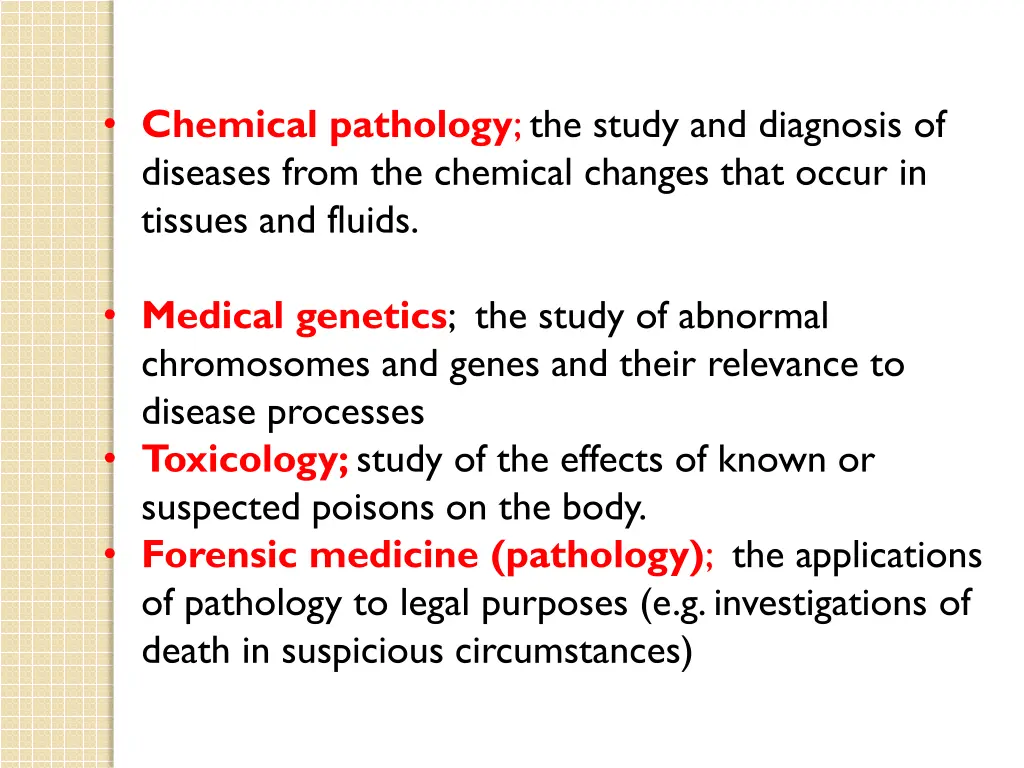 chemical pathology the study and diagnosis