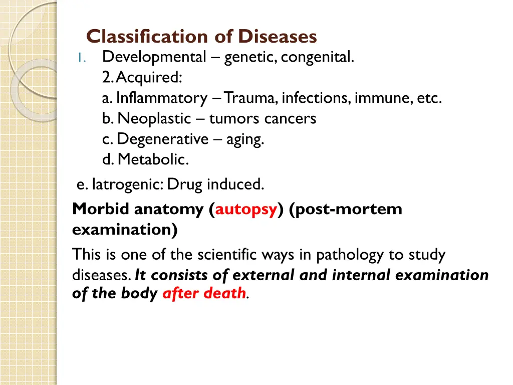 classification of diseases 1 developmental