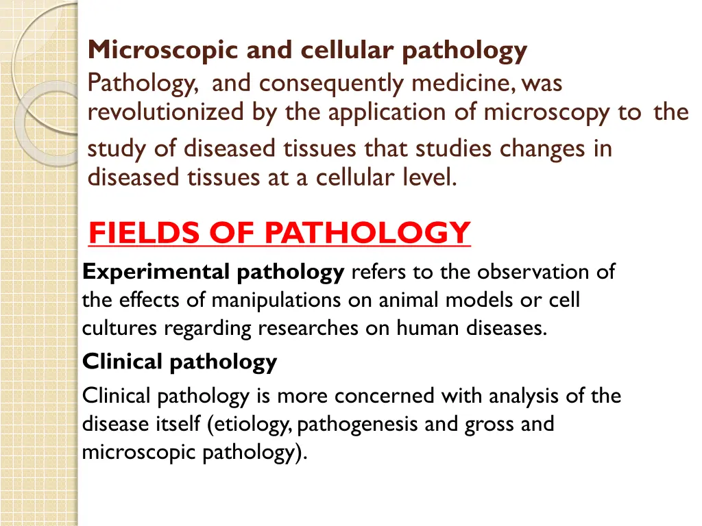 microscopic and cellular pathology pathology