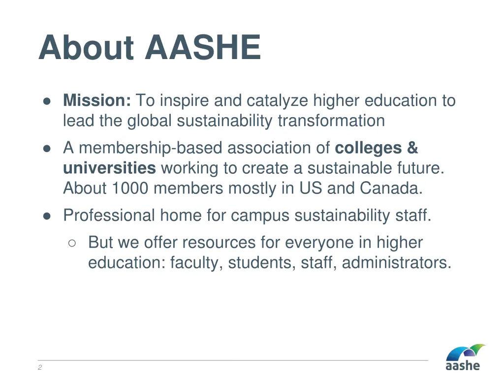 about aashe
