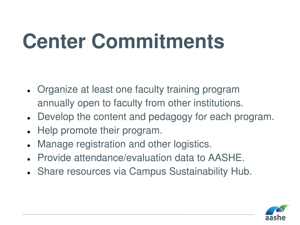 center commitments