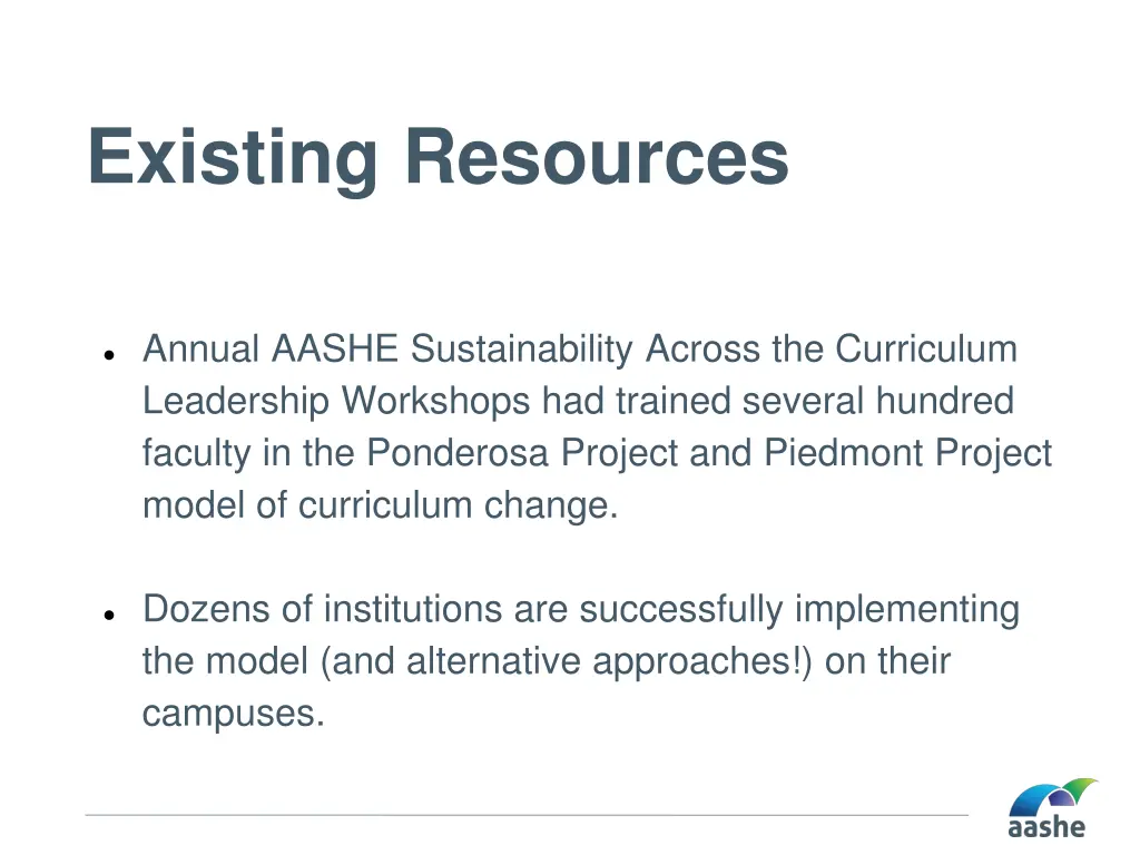 existing resources