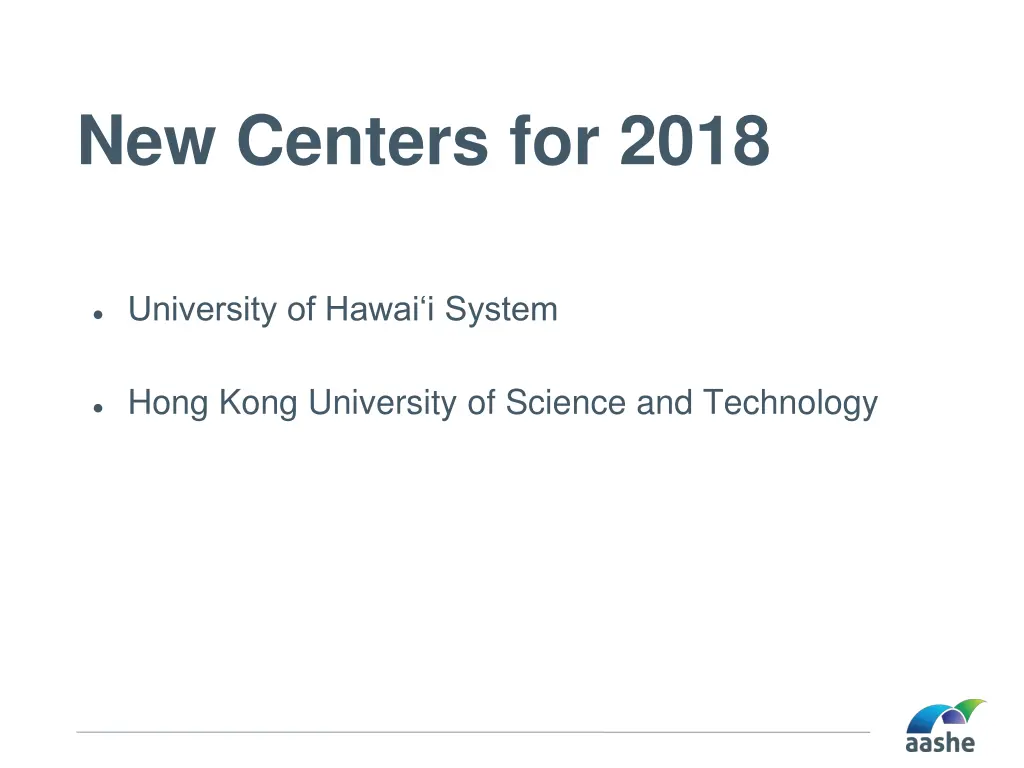 new centers for 2018