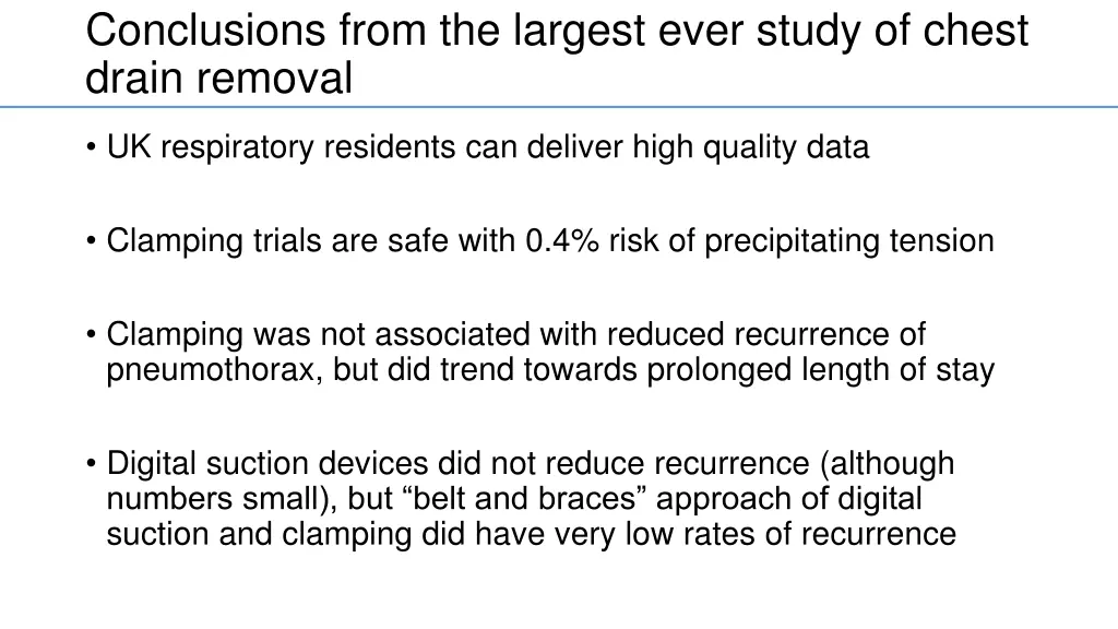 conclusions from the largest ever study of chest