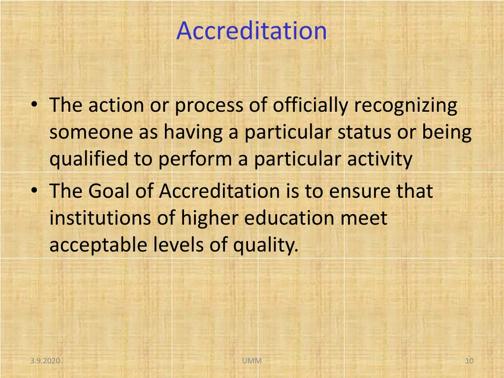 accreditation