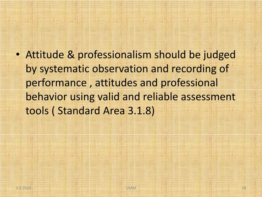 attitude professionalism should be judged