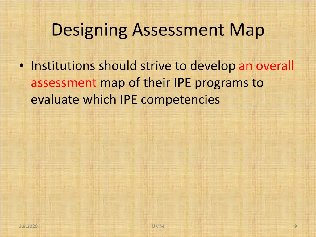 designing assessment map