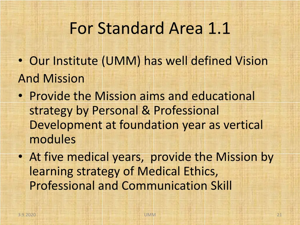 for standard area 1 1