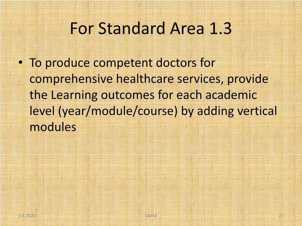 for standard area 1 3