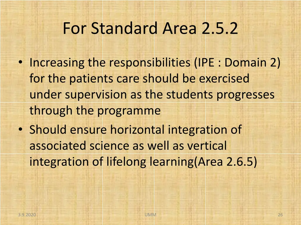 for standard area 2 5 2