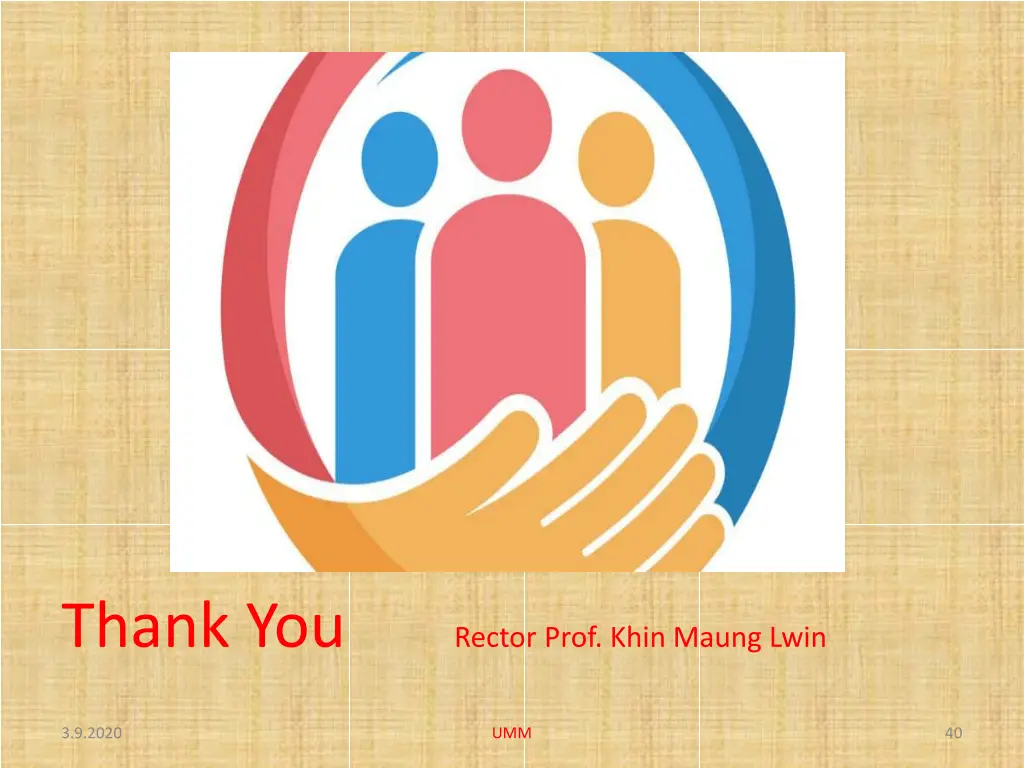 thank you rector prof khin maung lwin