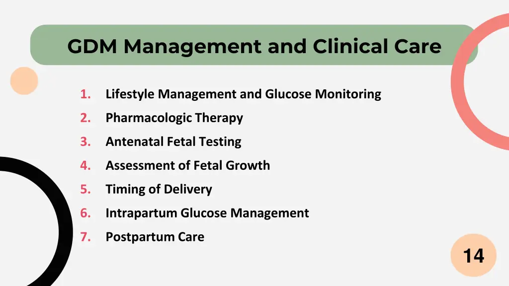 gdm management and clinical care