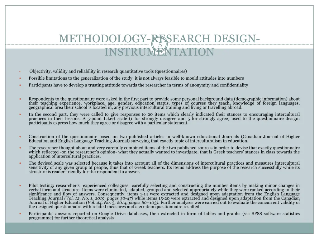 methodology research design instrumentation