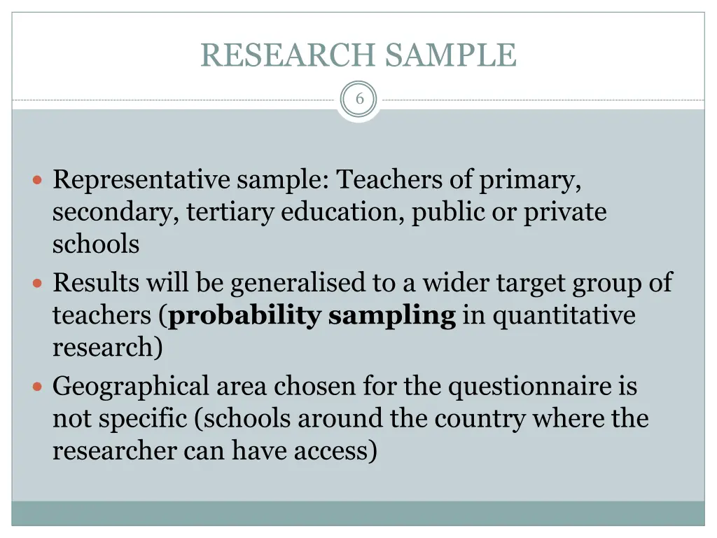 research sample