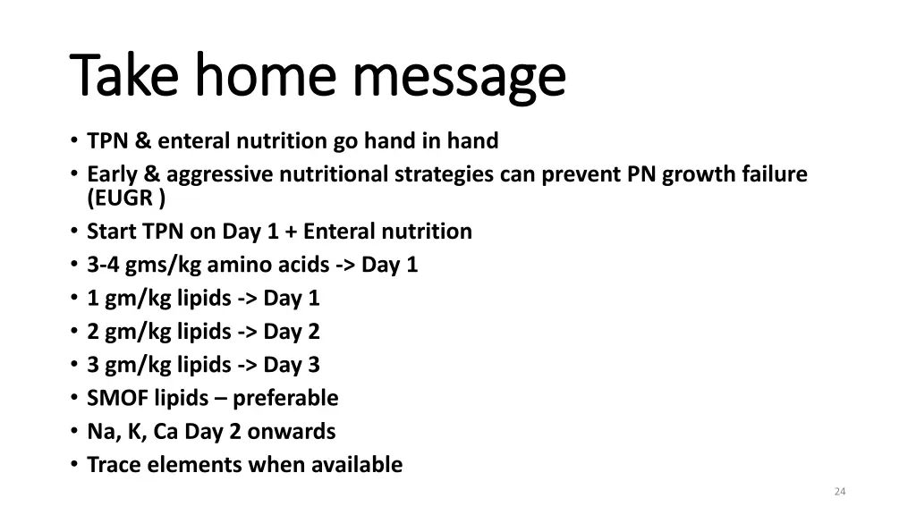 take home message take home message